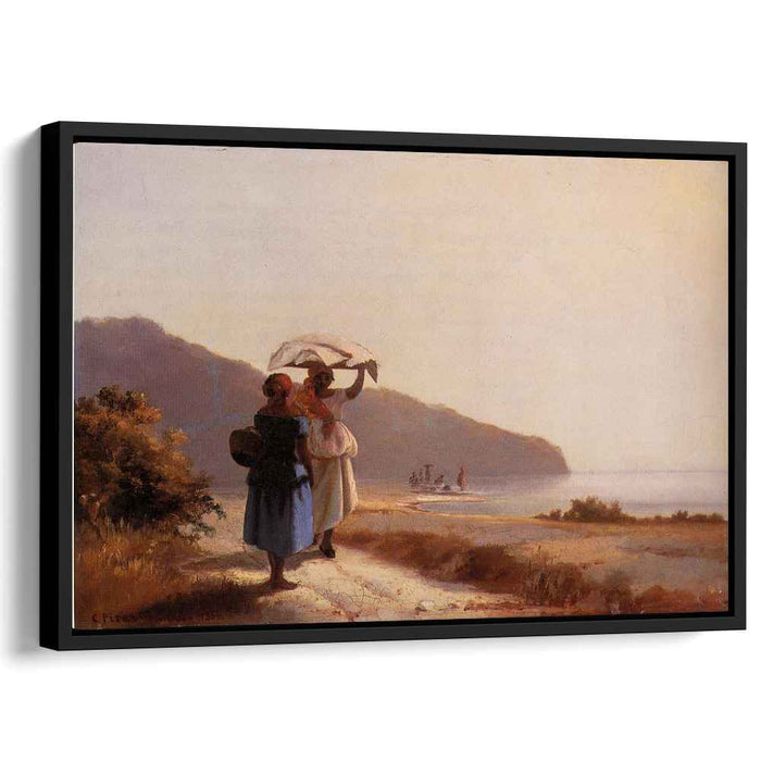 Two Woman Chatting by the Sea, St. Thomas by Camille Pissarro