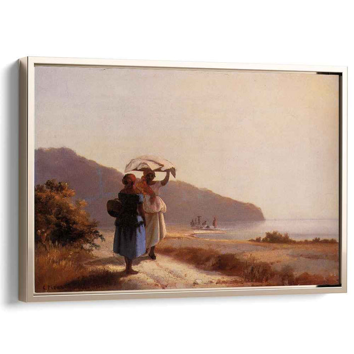 Two Woman Chatting by the Sea, St. Thomas by Camille Pissarro