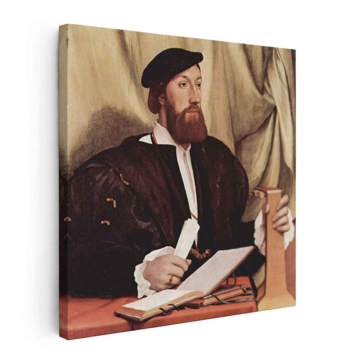 Unknown gentleman with music books and lute (1534) by Hans Holbein the Younger