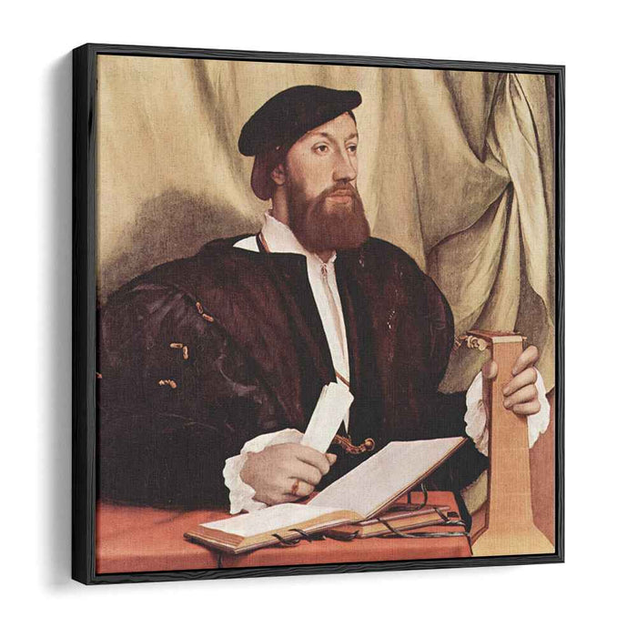 Unknown gentleman with music books and lute (1534) by Hans Holbein the Younger