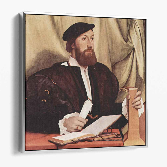 Unknown gentleman with music books and lute (1534) by Hans Holbein the Younger