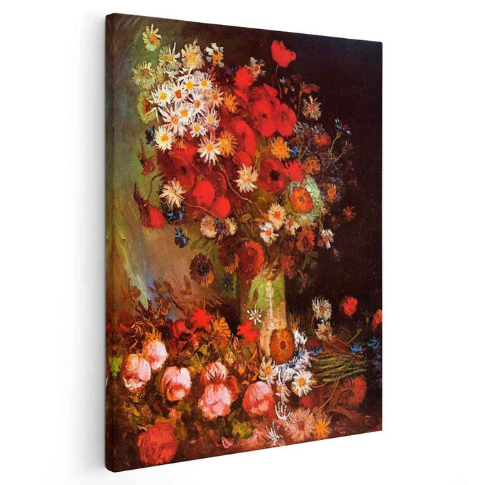 Vase with Poppies, Cornflowers, Peonies and Chrysanthemums by Vincent van Gogh