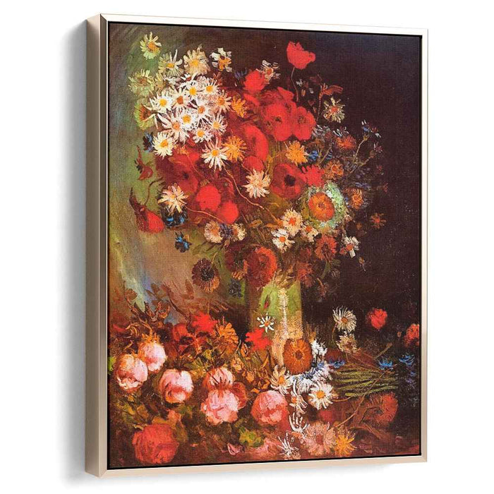 Vase with Poppies, Cornflowers, Peonies and Chrysanthemums by Vincent van Gogh