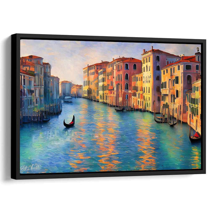 Canal Reverie: Serene Venice Canal Canvas Art Print