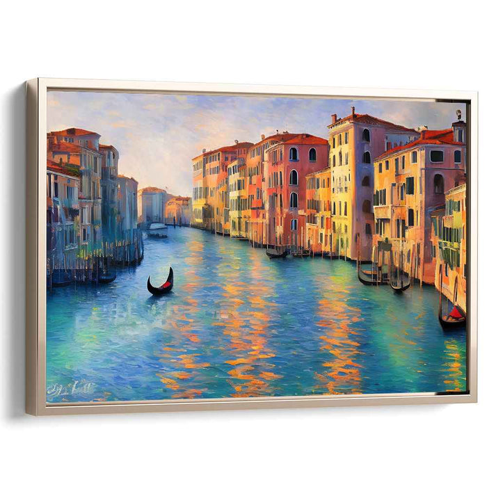 Canal Reverie: Serene Venice Canal Canvas Art Print