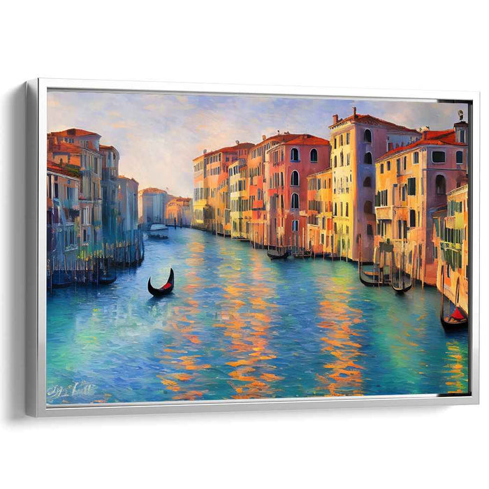 Canal Reverie: Serene Venice Canal Canvas Art Print