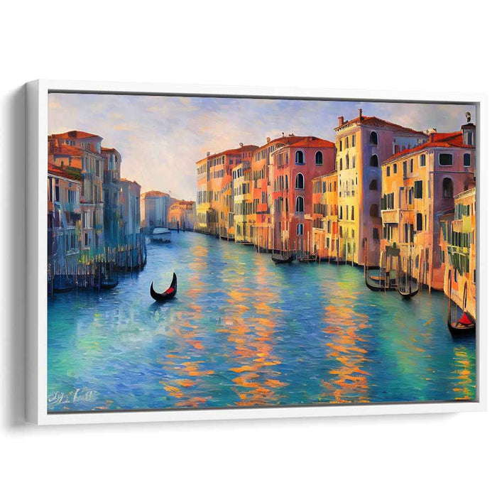 Canal Reverie: Serene Venice Canal Canvas Art Print