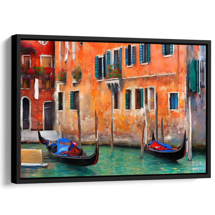 Whispers of Venice: Colorful Canals and Gondolas Canvas Art Print
