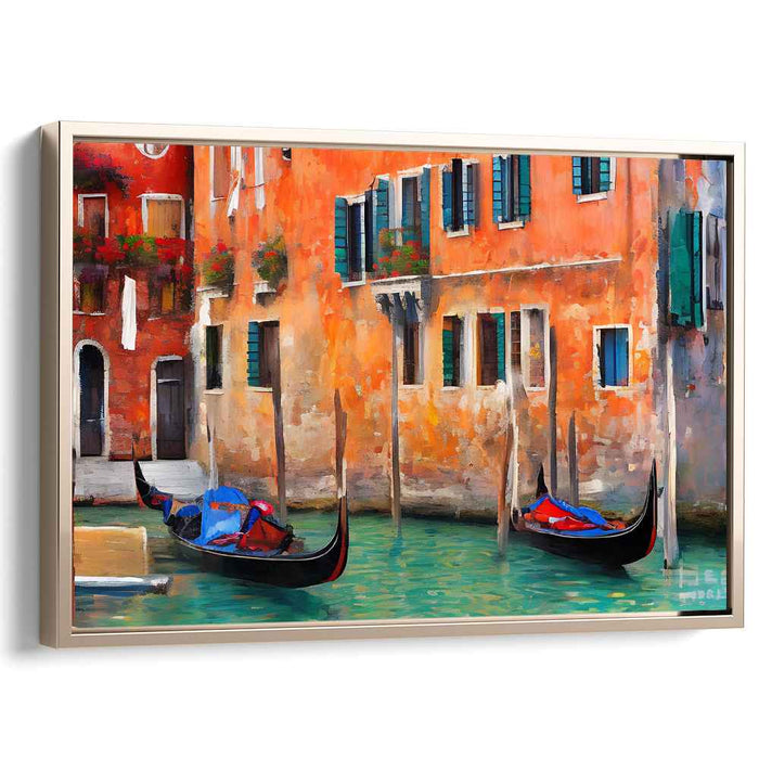 Whispers of Venice: Colorful Canals and Gondolas Canvas Art Print