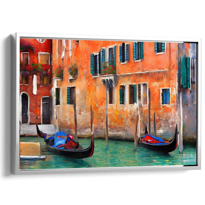 Whispers of Venice: Colorful Canals and Gondolas Canvas Art Print