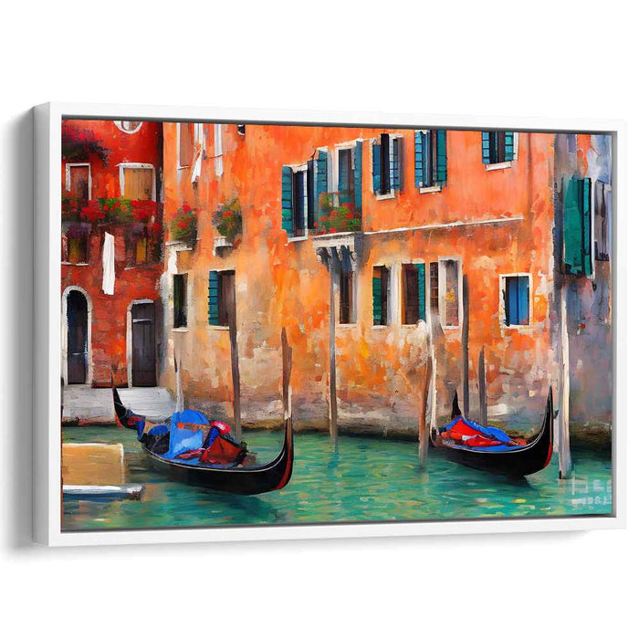 Whispers of Venice: Colorful Canals and Gondolas Canvas Art Print