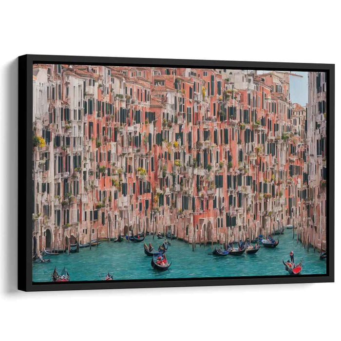 Canal Carousel: A Lively Canal Scene Canvas Art