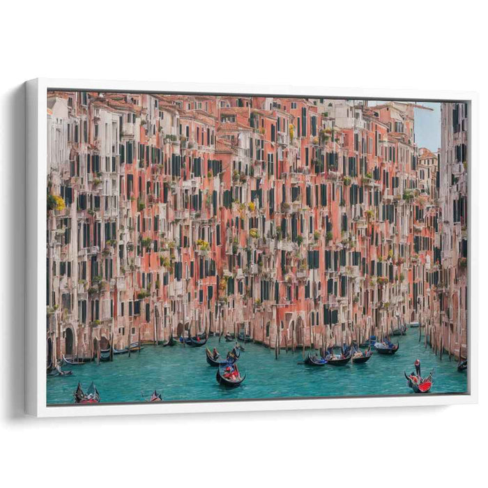 Canal Carousel: A Lively Canal Scene Canvas Art