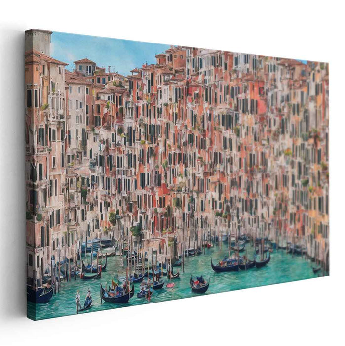 Impressionist Waterway: Luminous Impressionist Canal Scene Canvas Art
