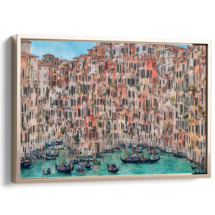 Impressionist Waterway: Luminous Impressionist Canal Scene Canvas Art