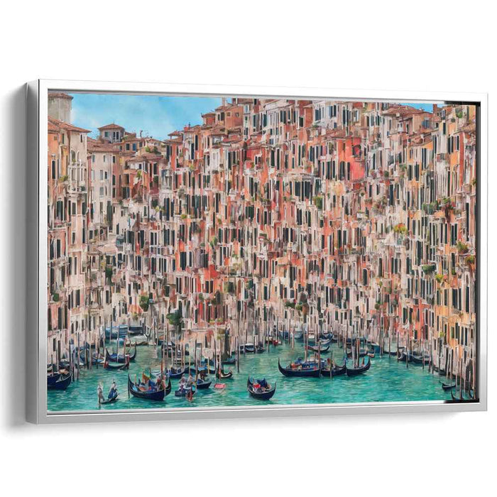 Impressionist Waterway: Luminous Impressionist Canal Scene Canvas Art