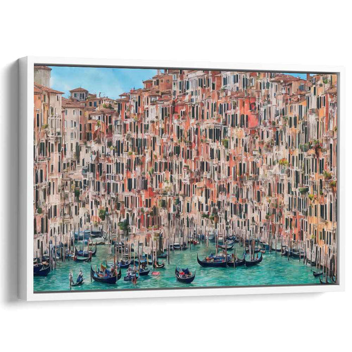 Impressionist Waterway: Luminous Impressionist Canal Scene Canvas Art