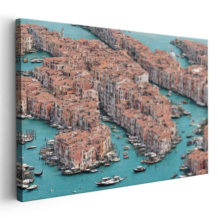 Gondola Symphony: Aerial View of Venice's Timeless Beauty