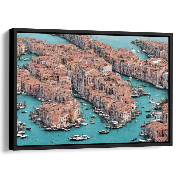 Gondola Symphony: Aerial View of Venice's Timeless Beauty