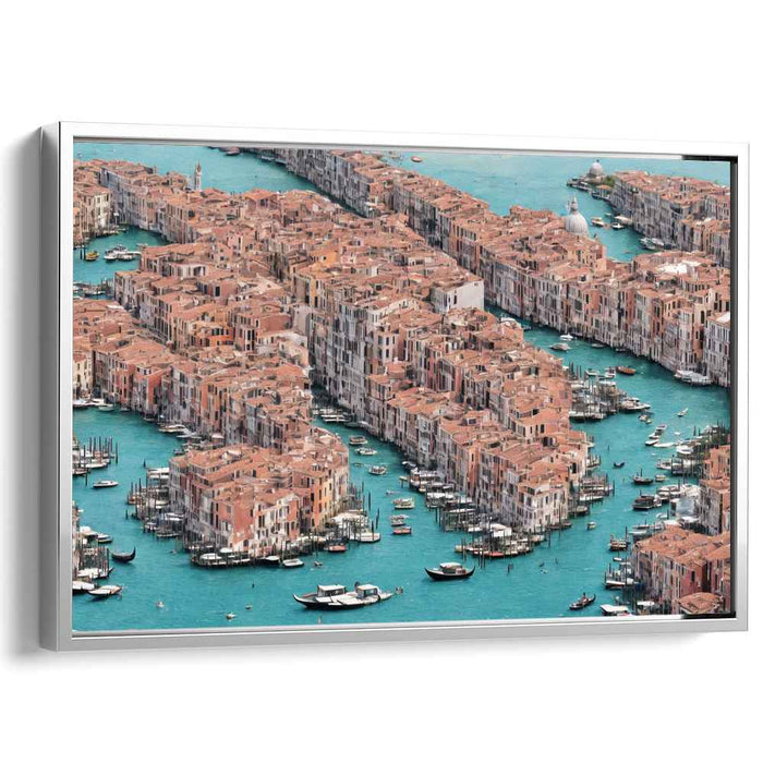 Gondola Symphony: Aerial View of Venice's Timeless Beauty