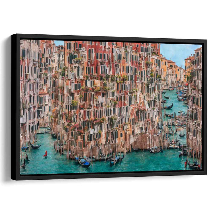 Canal Song: Vibrant Canals and Architecture Canvas Art Print