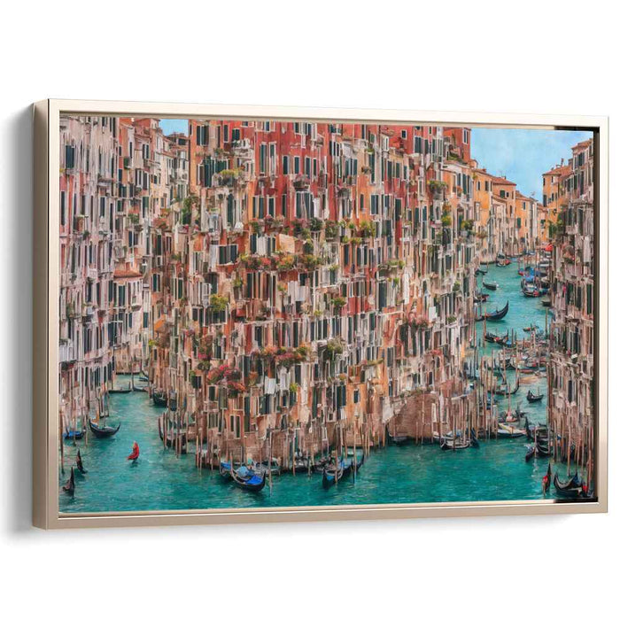 Canal Song: Vibrant Canals and Architecture Canvas Art Print