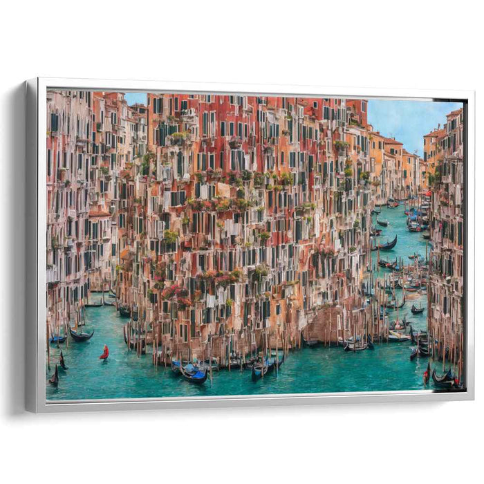 Canal Song: Vibrant Canals and Architecture Canvas Art Print