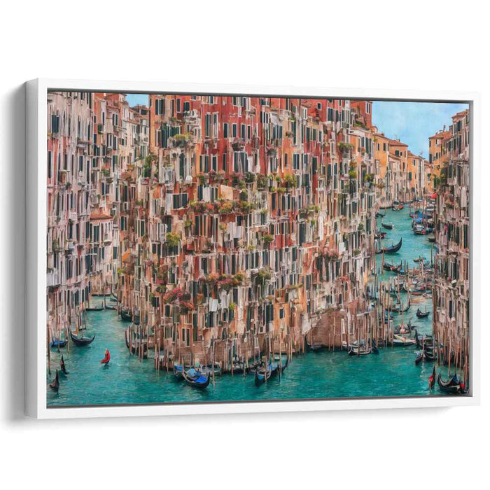 Canal Song: Vibrant Canals and Architecture Canvas Art Print