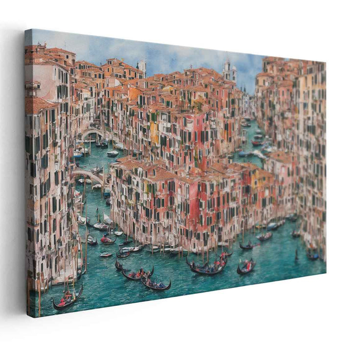 Venetian Memory Lane: Colorful Canals and Historic Charm Canvas Art Print