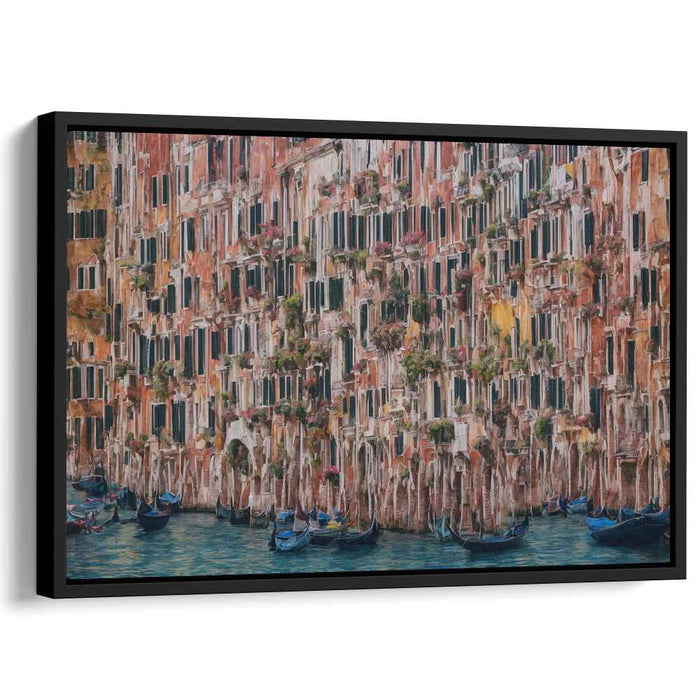 Reflections of Urban Waters: Realistic Canal and Architecture Canvas Art