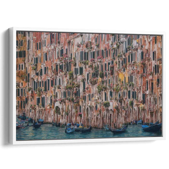 Reflections of Urban Waters: Realistic Canal and Architecture Canvas Art