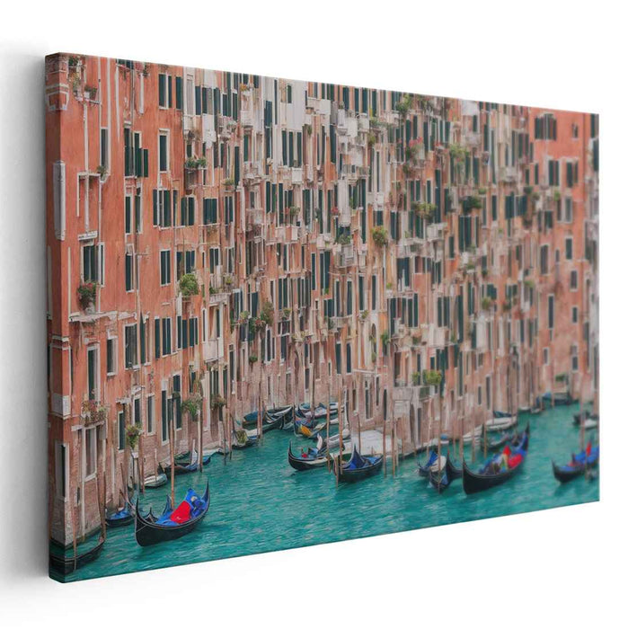 Venetian Serenity: Gondolas on Tranquil Canals Canvas Art Print