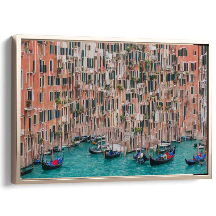 Venetian Serenity: Gondolas on Tranquil Canals Canvas Art Print