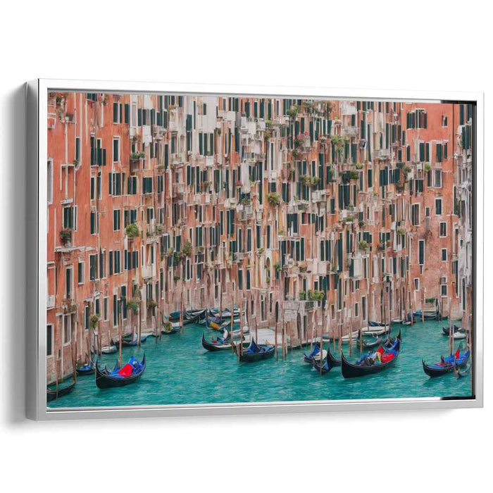 Venetian Serenity: Gondolas on Tranquil Canals Canvas Art Print