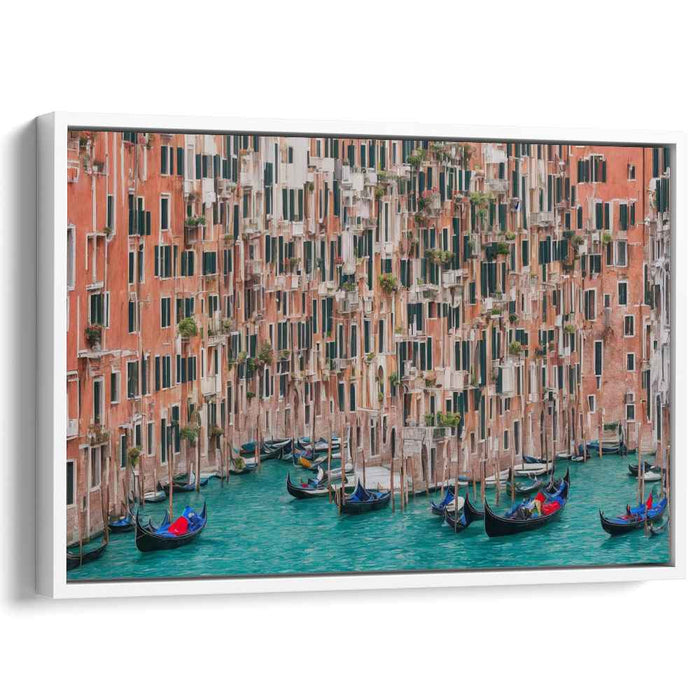 Venetian Serenity: Gondolas on Tranquil Canals Canvas Art Print