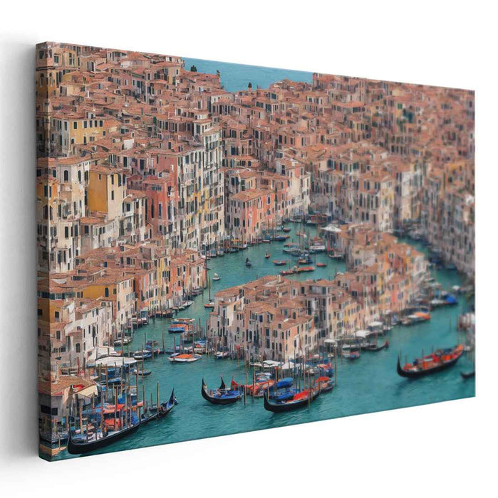 Canal Charms from Above: Aerial View of Historic Canals and Gondolas