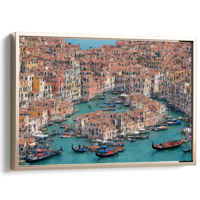 Canal Charms from Above: Aerial View of Historic Canals and Gondolas