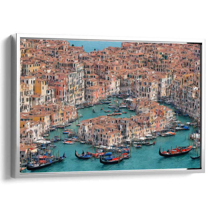 Canal Charms from Above: Aerial View of Historic Canals and Gondolas