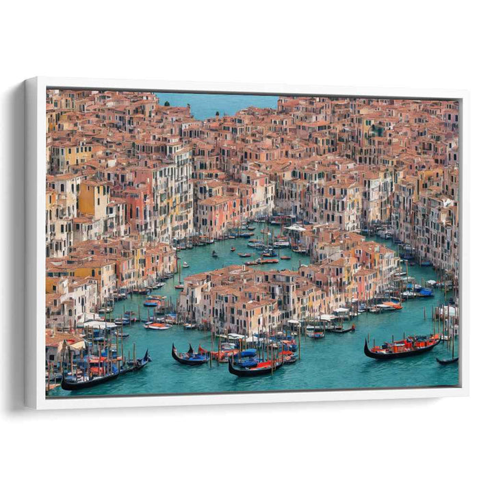 Canal Charms from Above: Aerial View of Historic Canals and Gondolas