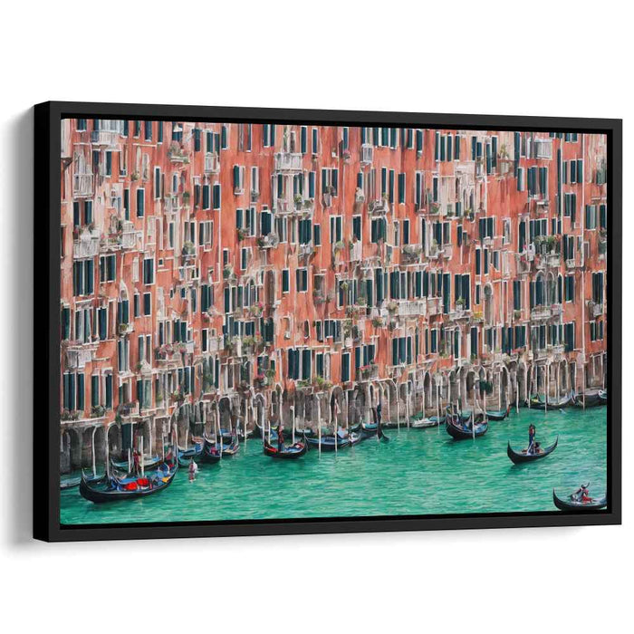 Venice Impressions: Gondolas and Terracotta Facades Canvas Art Print