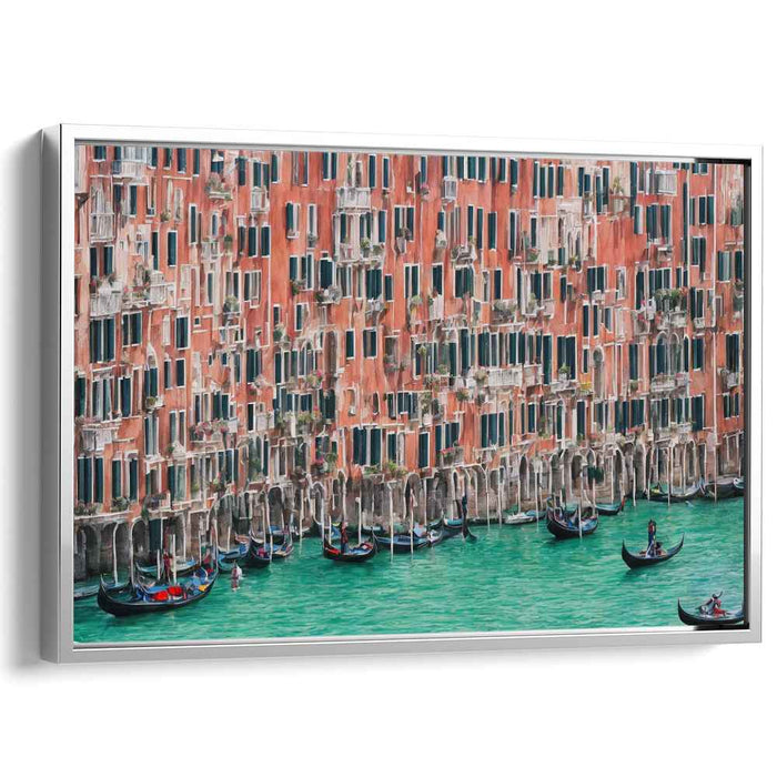 Venice Impressions: Gondolas and Terracotta Facades Canvas Art Print