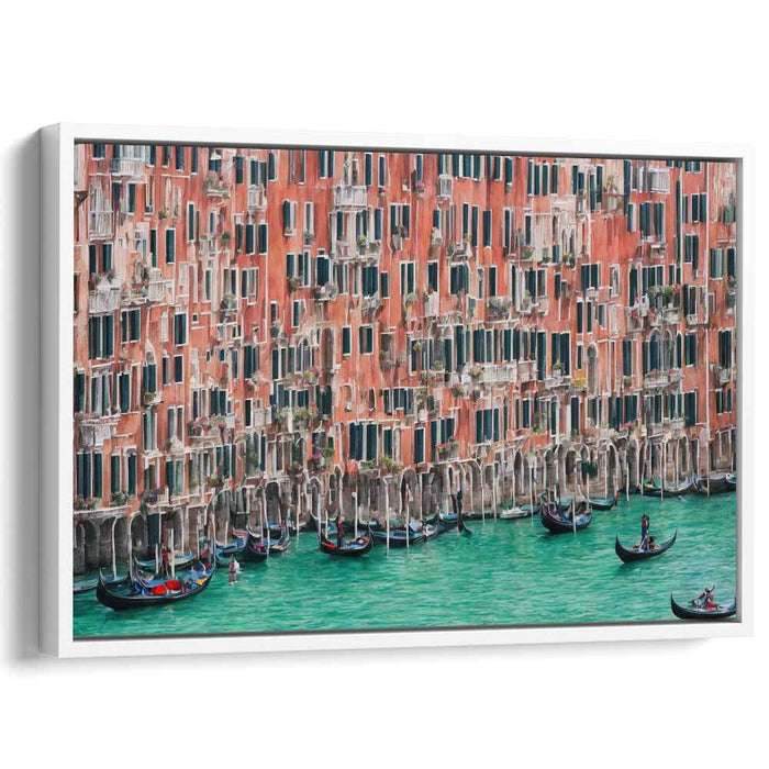 Venice Impressions: Gondolas and Terracotta Facades Canvas Art Print