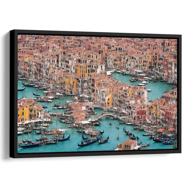 Urban Palette View: A Colorful Aerial Cityscape Canvas Art Print