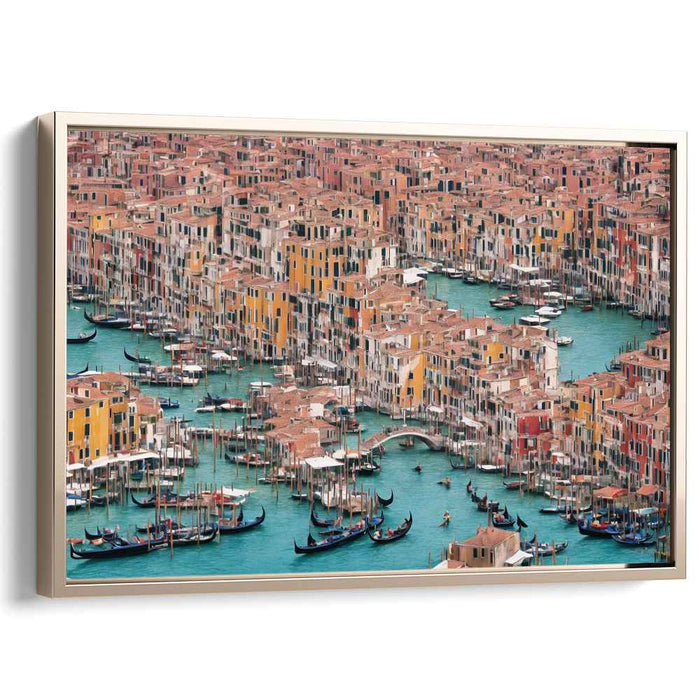 Urban Palette View: A Colorful Aerial Cityscape Canvas Art Print