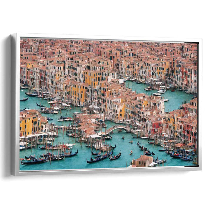 Urban Palette View: A Colorful Aerial Cityscape Canvas Art Print
