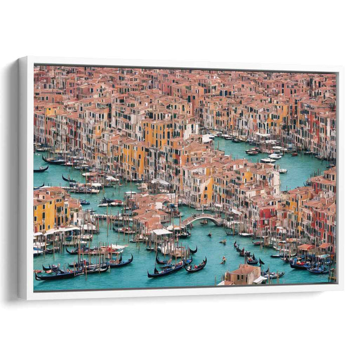 Urban Palette View: A Colorful Aerial Cityscape Canvas Art Print