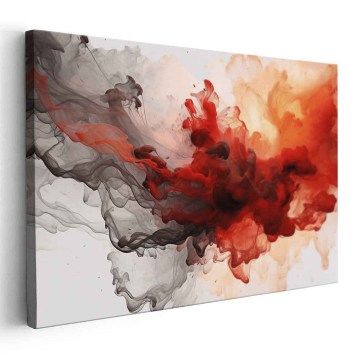 Vermilion and Quartz Abstract Swirls #001