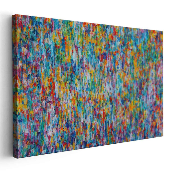 Vibrant Spectrum Creation Dance: Abstract Expressionist Color Burst Canvas Art Print