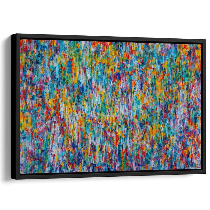 Vibrant Spectrum Creation Dance: Abstract Expressionist Color Burst Canvas Art Print