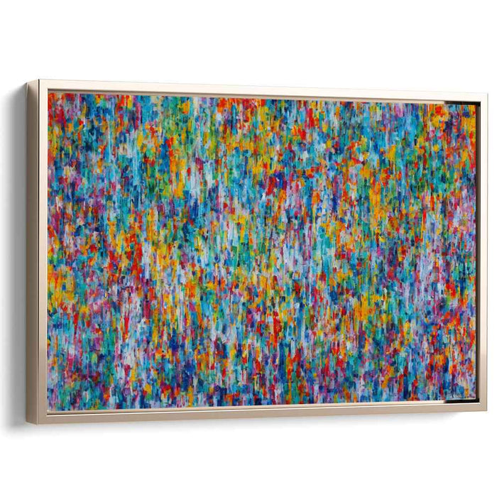 Vibrant Spectrum Creation Dance: Abstract Expressionist Color Burst Canvas Art Print